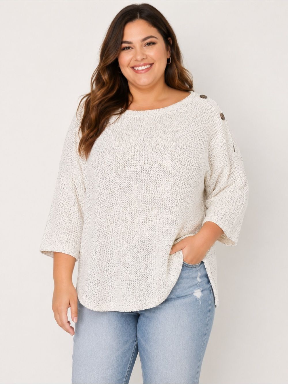 Chances R 3/4 Sleeve Light Sweater Top